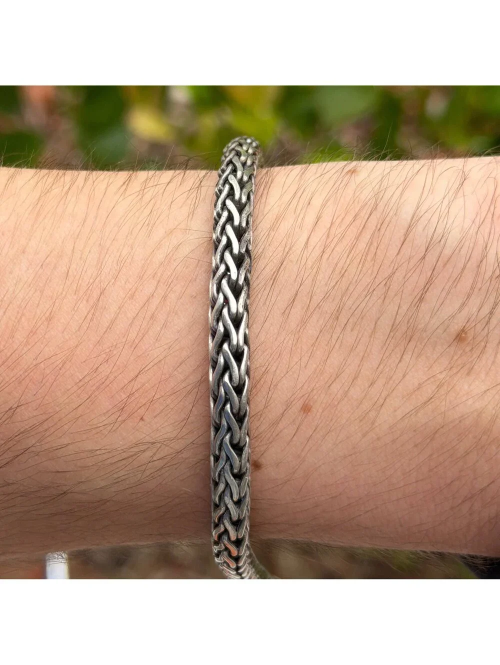 Jewelry .925 sterling silver wheat Franco bracelet 8.00” 6.00mm 34.1g
